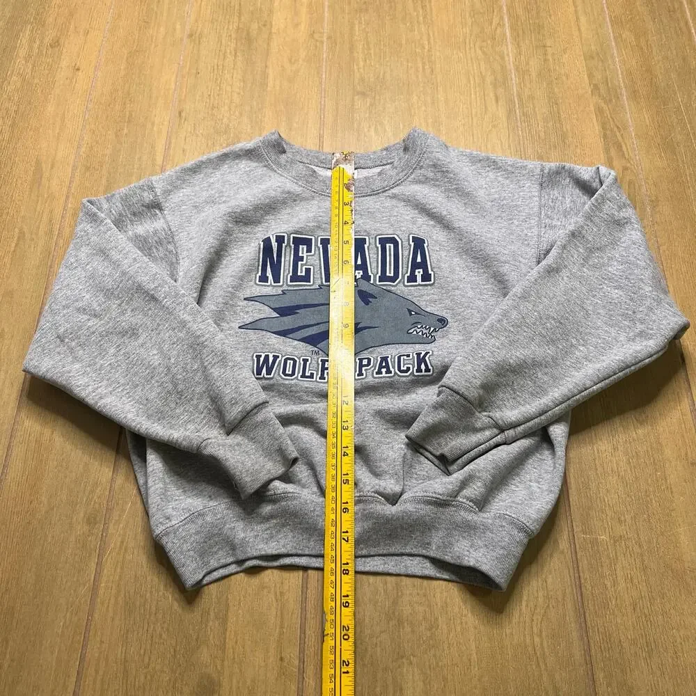 Nevada Wolf Pack Crewneck Sweatshirt Gray Logo Youth XL 14/16 Vintage Y2K - Picture 5 of 9
